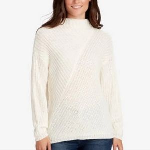 NWT William Rast Ribbon Ribbed Mock-Neck Sweater